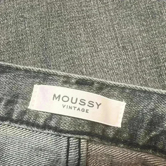 MOUSSY VINTAGE Gray MV Cadet Skinny Distressed Jeans Made in Japan  Size 24 - Picture 7 of 10